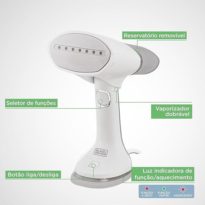 Vaporizador de Roupas BLACK+DECKER 3 em 1 – Compacto, Portátil e Bivolt | BDV3000